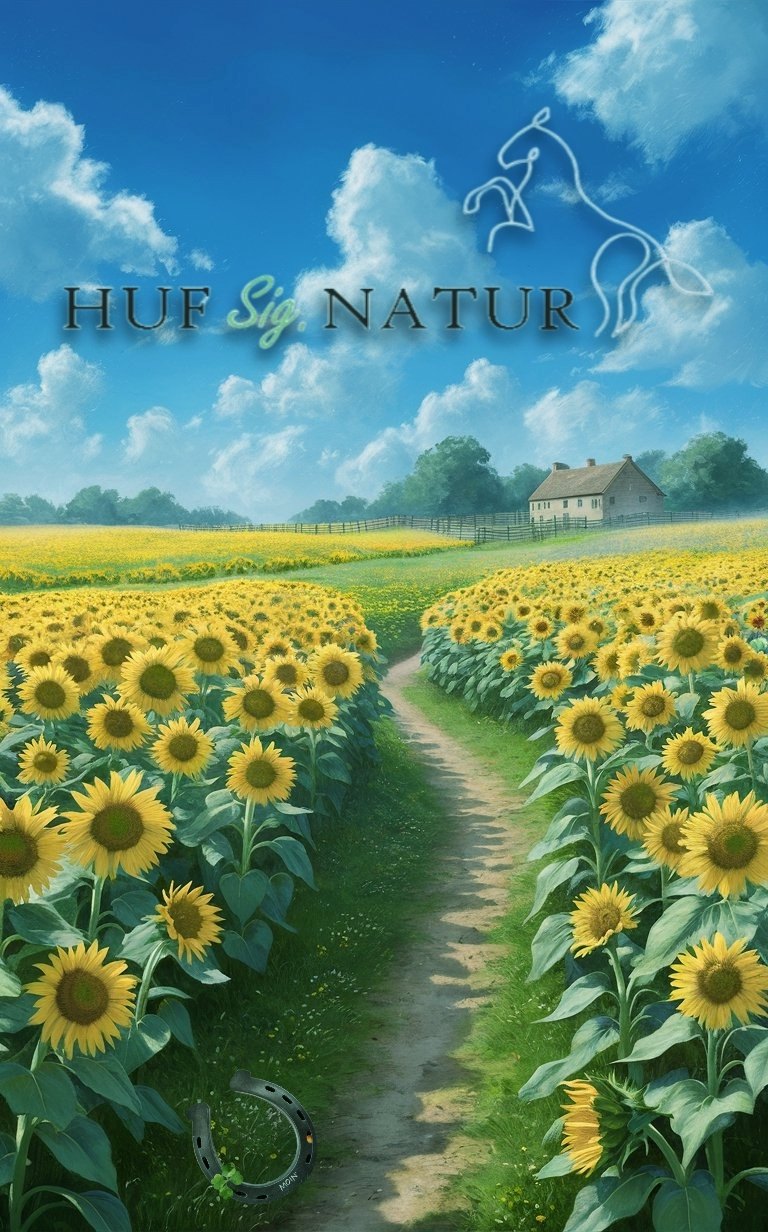 Sonnenblumenposter mit Hufsignatur Slogan